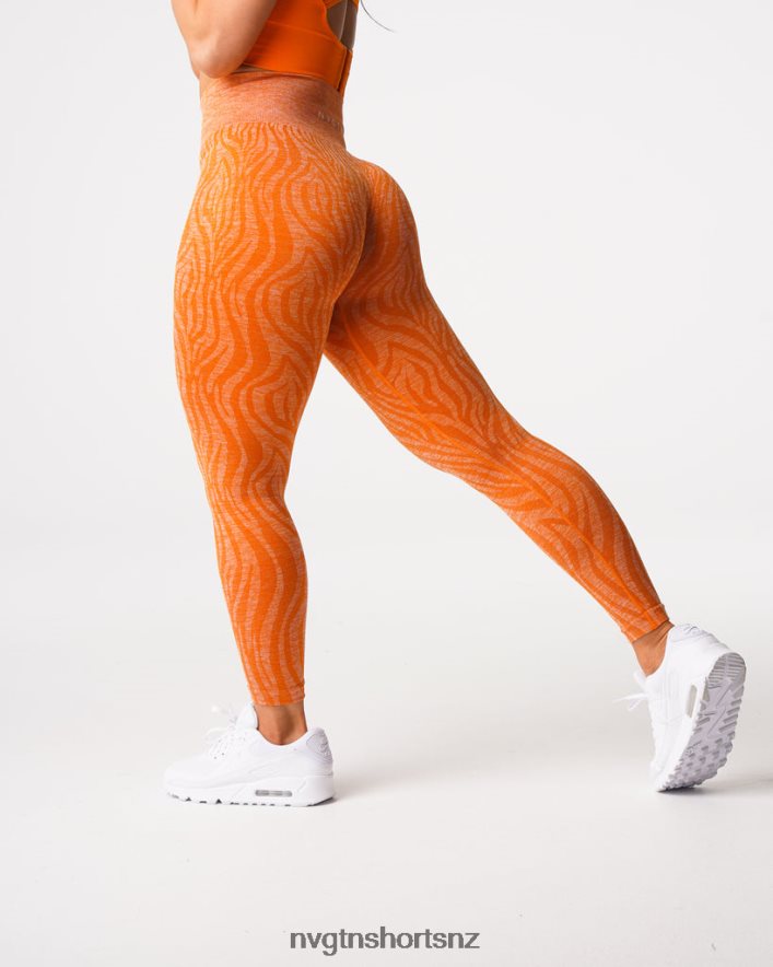 NVGTN Women Zebra Seamless Leggings 8204ZJ683 Burnt Orange Fitness