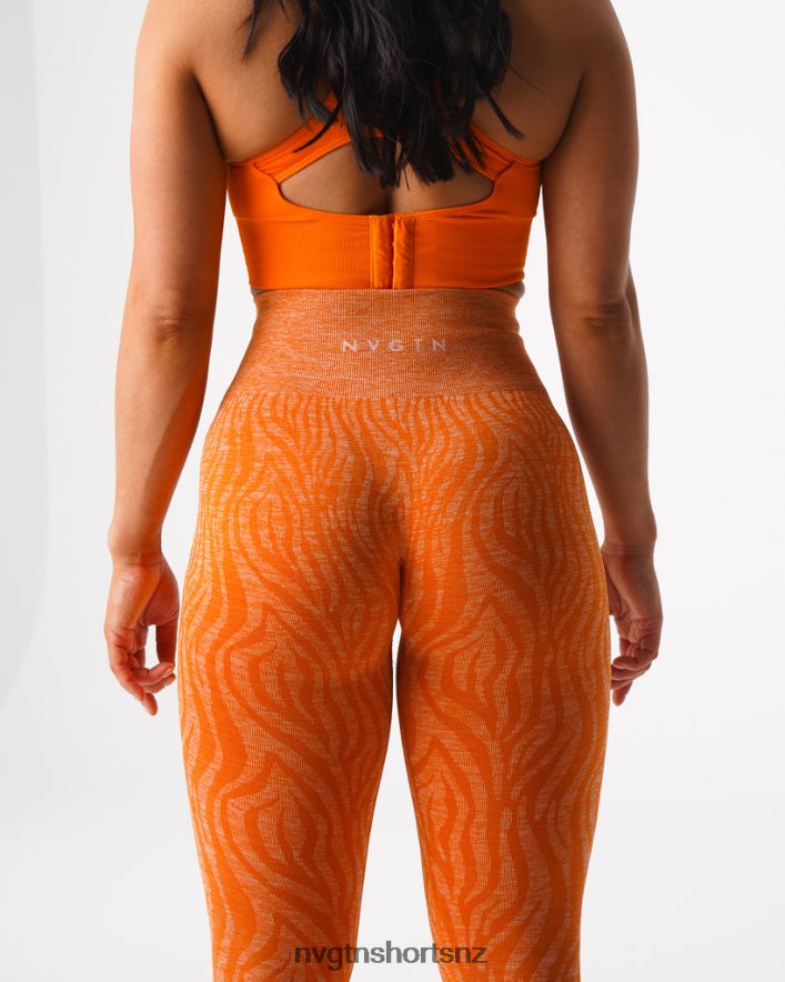 NVGTN Women Zebra Seamless Leggings 8204ZJ683 Burnt Orange Fitness