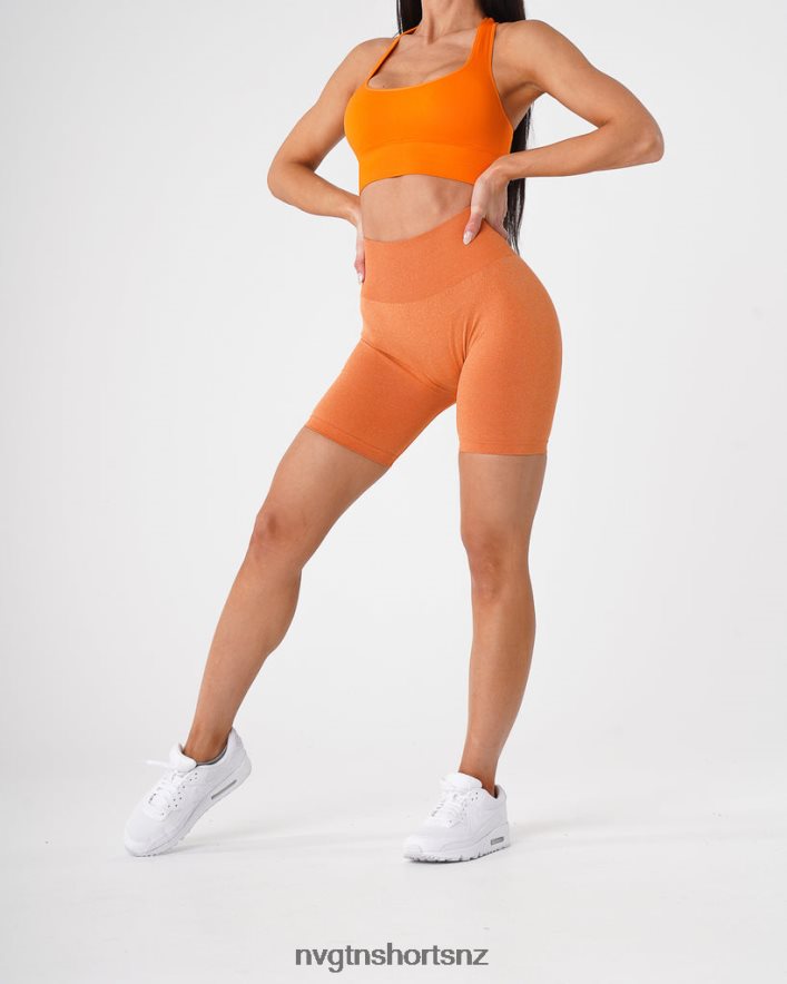 NVGTN Women Biker Shorts 8204ZJ485 Burnt Orange Fitness