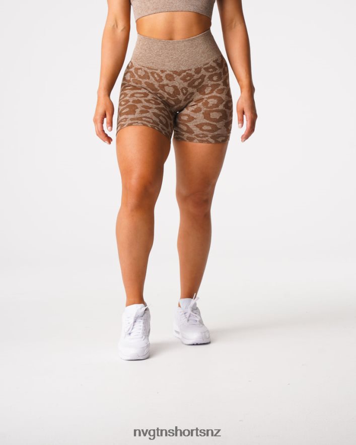 NVGTN Women Leopard Seamless Shorts 8204ZJ469 Mocha Fitness