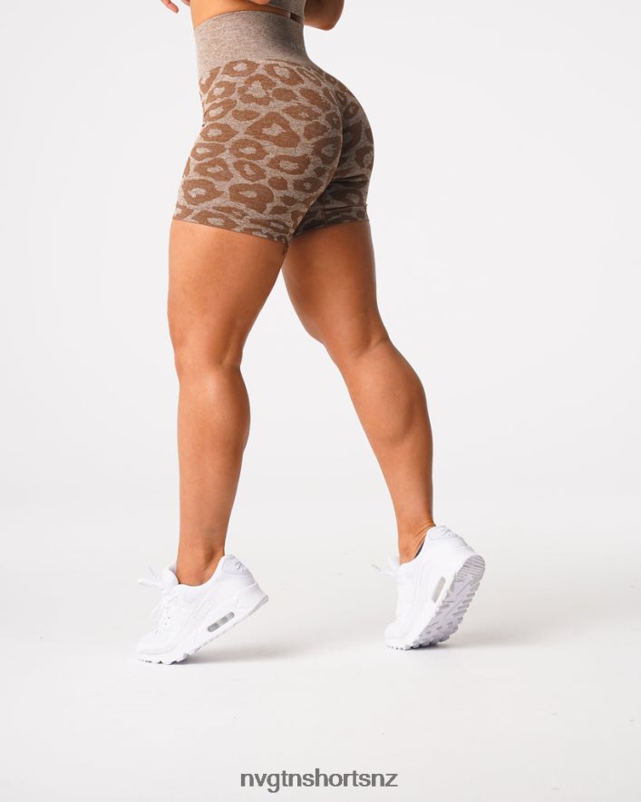 NVGTN Women Leopard Seamless Shorts 8204ZJ469 Mocha Fitness