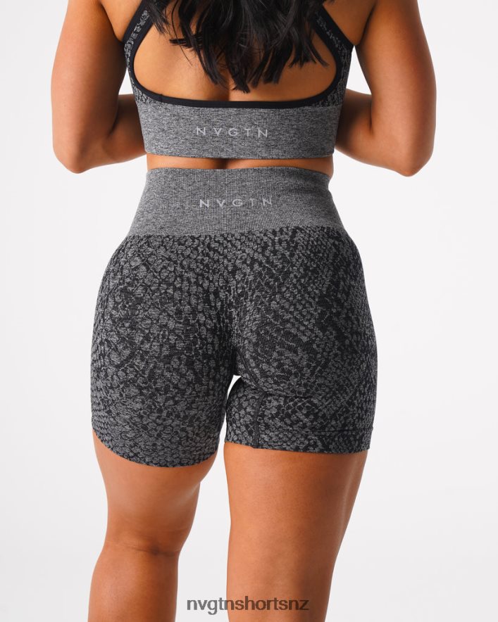 NVGTN Women Snakeskin Seamless Shorts 8204ZJ473 Black Speckled Fitness