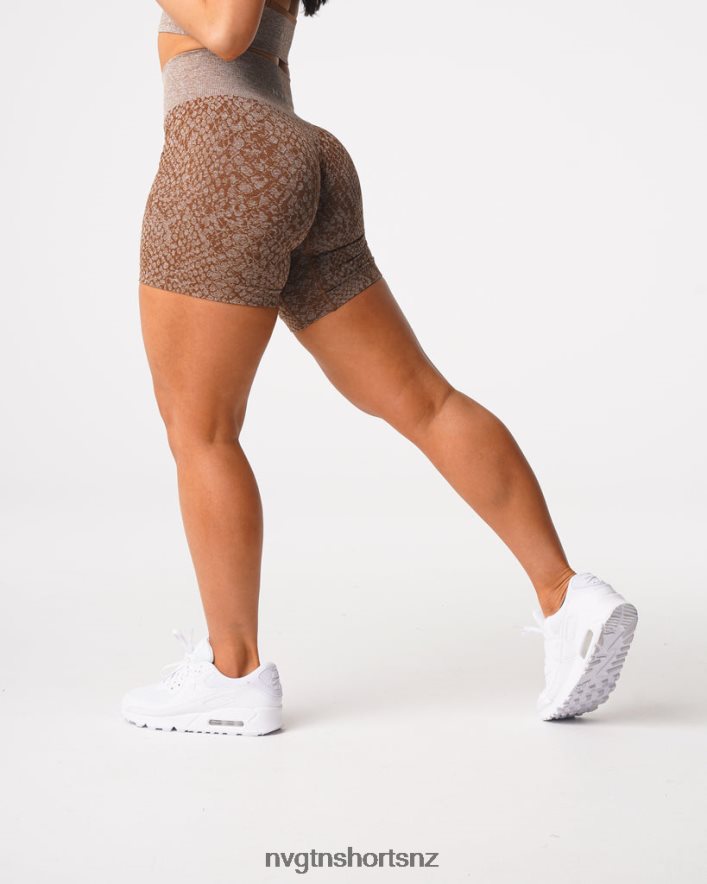 NVGTN Women Snakeskin Seamless Shorts 8204ZJ475 Mocha Fitness