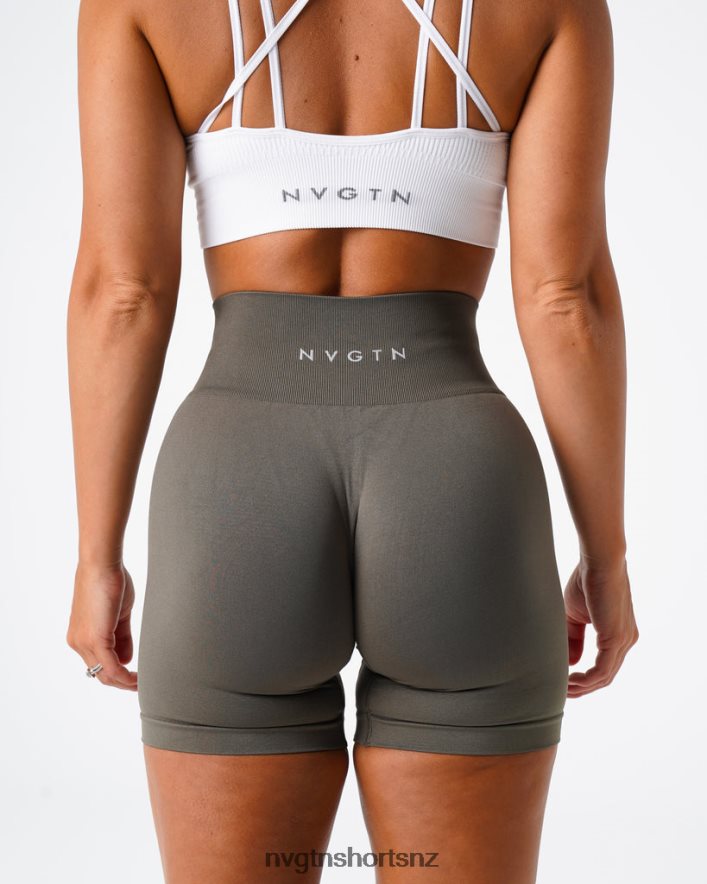 NVGTN Women Solid Seamless Shorts 8204ZJ451 Olive Fitness