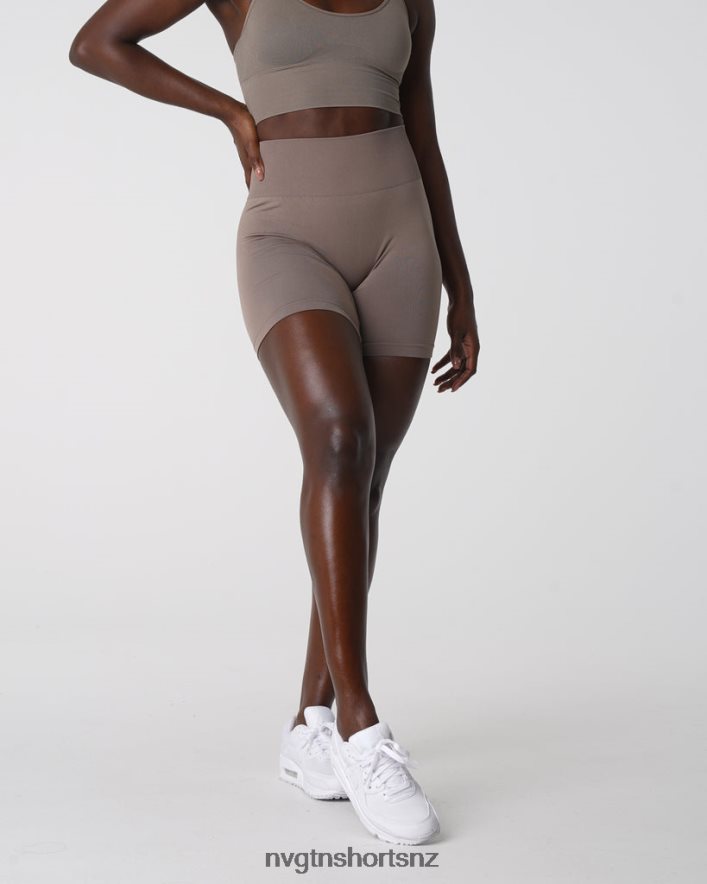 NVGTN Women Solid Seamless Shorts 8204ZJ454 Taupe Fitness