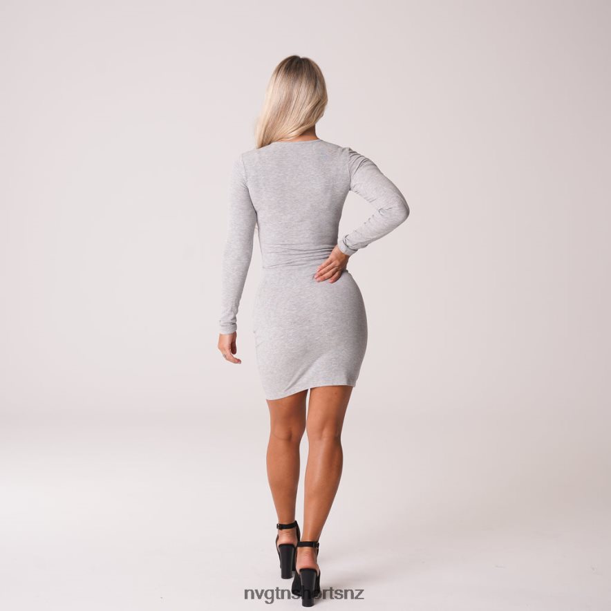 NVGTN Women Easy Daze Ribbed Midi Dress 8204ZJ724 Grey Lifestyle