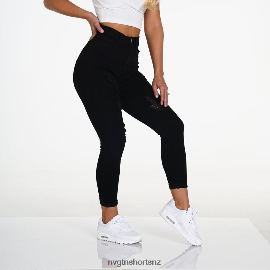 NVGTN Women NavishapeRipped Jeans 8204ZJ745 Black Lifestyle